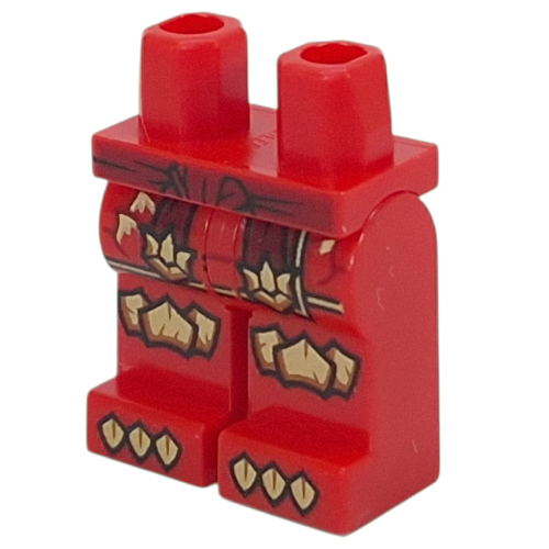 Lego Hips and Red Legs with Robe End, Dark Red Sash, Gold Kneepads, Toes print