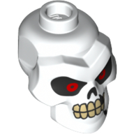 Lego Minifig Head Special, Skull Red Eyes, Tan Teeth Print
