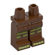 Lego Hips and Reddish Brown Legs with Fur Skirt, Olive Green Legs and Toes Print / Reddish Brown
