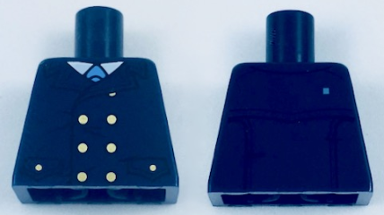 Lego Torso Coat with Light Blue Tie and Gold Buttons Pattern