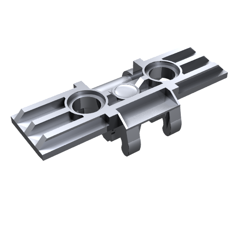 Lego Technic Link Tread Wide with Two Pin Holes, Reinforced / Metallic Silver
