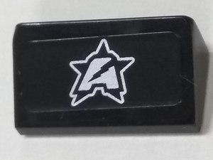 Lego Slope 30 1 x 2 x 2/3 with Silver Ultra Agents Logo Pattern (Sticker) - Set 70165