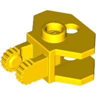 Lego Hinge 1 x 2 Locking with 2 Fingers and Towball Socket, 9 Teeth / Yellow