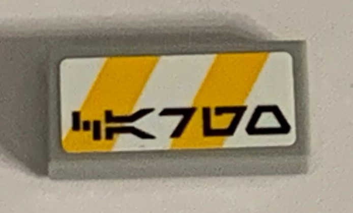 Lego Tile 1 x 2 with Bright Light Orange and White Danger Stripes and Aurebesh Characters 'CARGO' Pattern (Sticker) - Set 75212
