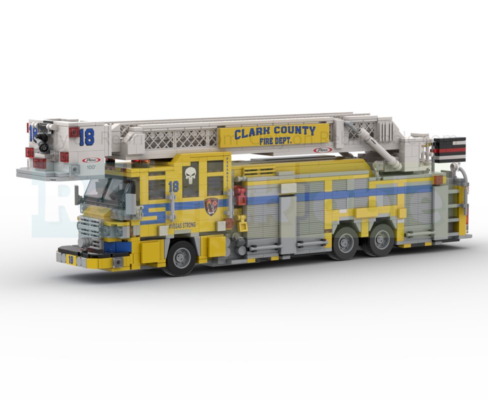 Lego 2015 Pierce Quantum Tower Ladder Fire Truck Clark County FD