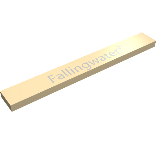 Lego Tile 1 x 8 with 'Fallingwater' Print / Tan