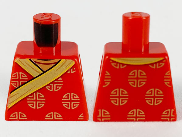 Lego Torso Robe with Gold Hems and Gold Circle Symbols Pattern / Red