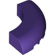 Lego Brick Round Corner 5 x 5 x 1 Curved, Bottom Cut Outs, No Studs, 7 Bottom Tubes / Dark Purple