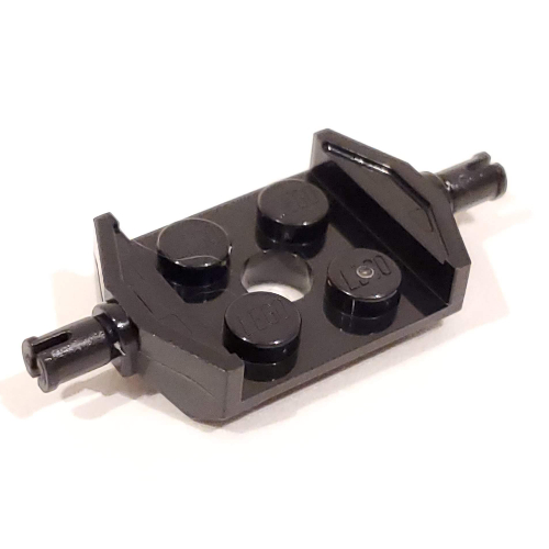Lego Plate Special 2 x 2 with Wheels Holder Wide [Reinforced Underside Type 2] / Black