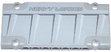Lego Technic, Panel Plate 5 x 11 x 1 with 'HEAVY LOADER' and Container Side Panel Pattern Model Right Side (Sticker) - Set 42023 / Light Bluish Gray