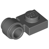 Lego Plate Special 1 x 1 with Clip Light, Bar Hole [Thick Ring] / Dark Bluish Gray