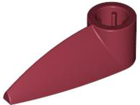 Lego Bionicle 1 x 3 Tooth with Axle Hole (Bohrok Eye) / Dark Red