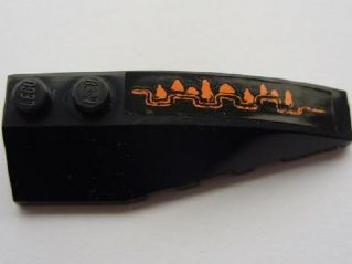 Lego Wedge 6 x 2 Right with Short Orange Claw Pattern (Sticker) - Set 8076