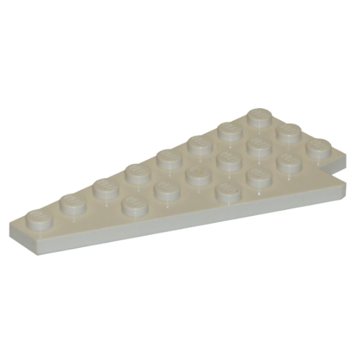 Lego Wedge, Plate 8 x 4 Wing Left without Underside Stud Notch / White