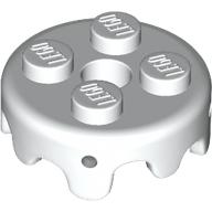 Lego Plate Special Round 2 x 2 with Melting Drops/Icing on Sides / White