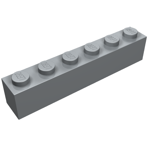 Lego Brick 1 x 6 / Pearl Light Gray
