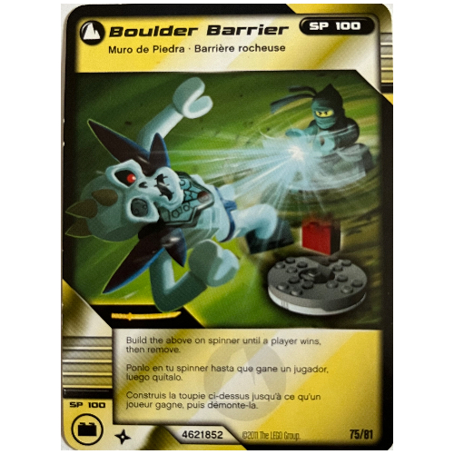 Lego Trading Card, Ninjago Deck #1: 75 - Boulder Barrier - North American Version