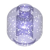 Lego Minifig Head [Plain] [Vented Stud - 2 Holes] / Glitter Trans-Purple