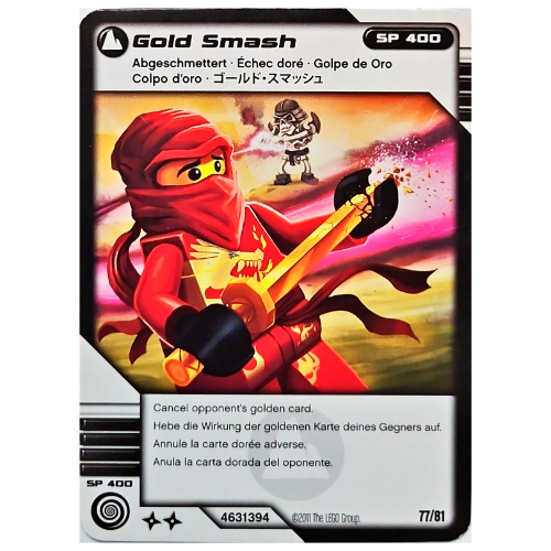 Lego Trading Card, Ninjago Deck #1: 77 - Gold Smash - International Version
