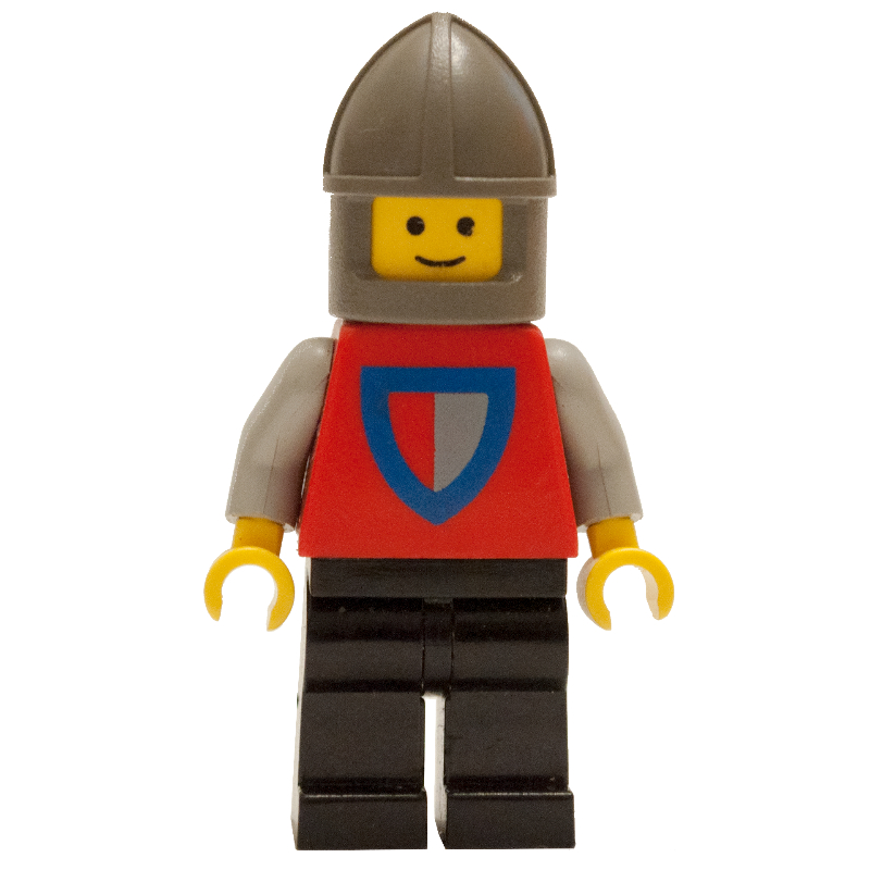 Lego Knight (Halved Shield) - Black Legs, Chin-Guard