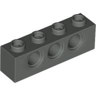 Lego Technic Brick 1 x 4 [3 Pin Holes] / Dark Gray