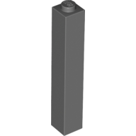 Lego Brick 1 x 1 x 5 with Solid Stud / Dark Bluish Gray