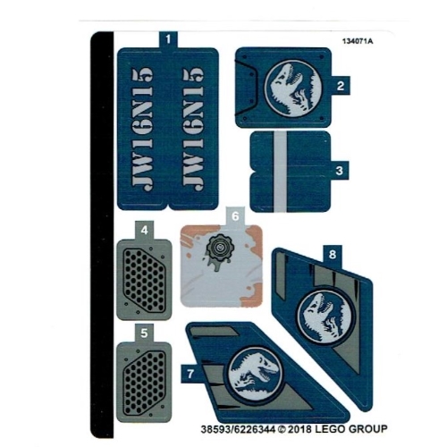 Lego Sticker Sheet for Set 75928-1