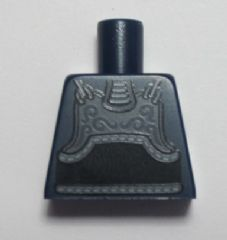 Lego Torso Dark Bluish Gray Chest Armor and Black Belt Pattern (Kendo Fighter) / Dark Blue