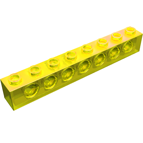 Lego Technic Brick 1 x 8 [7 Pin Holes] / Trans-Yellow
