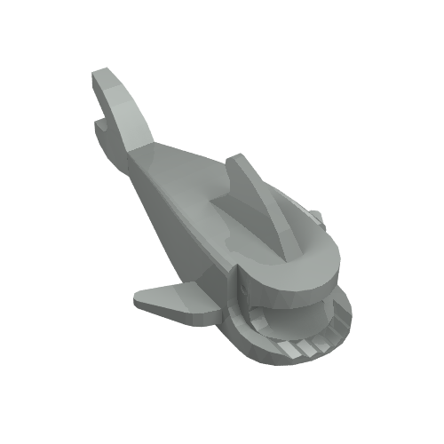 Lego Animal Body Part, Shark Body, without Bottom Tube / Light Gray