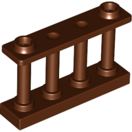 Lego Fence Spindled 1 x 4 x 2 [2 Top Studs] / Reddish Brown