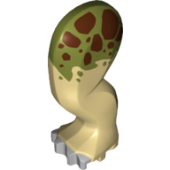 Lego Animal Body Part, Dinosaur, Triceratops Leg, Left, Rear / Hind, with Pin, Light Bluish Gray Nails and Reddish Brown and Olive Green Print