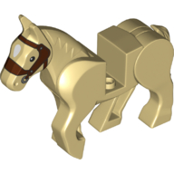 Lego Animal, Horse, Moveable Legs with Reddish Brown Bridle Print