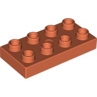 Lego Duplo Plate 2 x 4 / Bright Reddish Orange