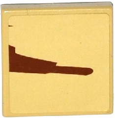 Lego Tile 2 x 2 with SW Wookiee Gunship Pattern Model Right Side (Sticker) - Set 75084 / Tan