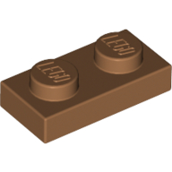 Lego Plate 1 x 2 / Medium Nougat