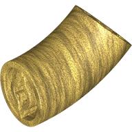 Lego Brick Round 2 x 2 D. Tube with 45° Elbow and Axle Holes (Crossholes) at Each End [LONG] / Pearl Gold