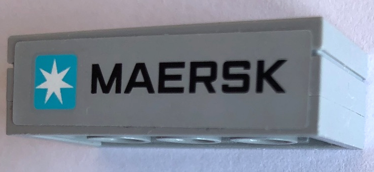 Lego Stickered Assembly 4 x 2 x 1 with Maersk Logo Pattern (Sticker) - Set 10241