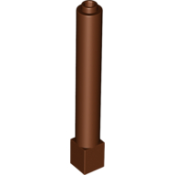 Lego Support Round 1 x 1 x 6 Solid Pillar / Reddish Brown