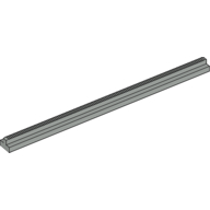 Lego Vehicle Track, Train, Plain Rail Straight (no slots, no notches on end) / Light Gray