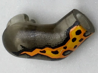 Lego Arm, Right with Orange and Yellow Flame Pattern / Trans-Brown