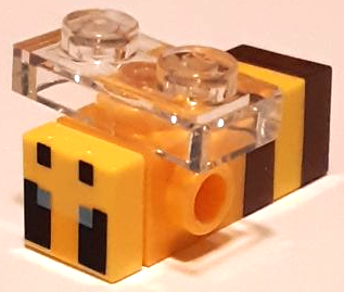 Lego Minecraft Bee, Passive with Side Stud - Brick Built