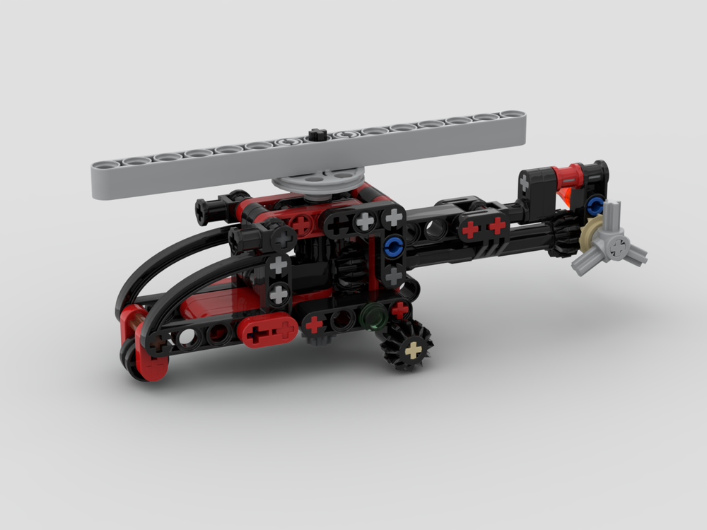 Lego Technic Rescue Helicopter on microscale