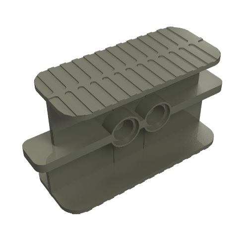 Lego Rubber Band / Belt Holder 2 x 6 x 2 1/3 / Dark Gray