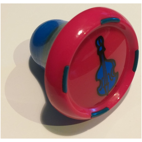 Lego Music Builder Sound Plug with Blue Base and Blue Contrabass Print / Red