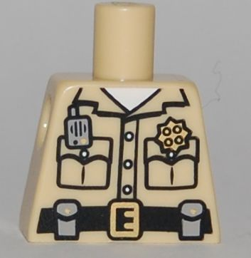 Lego Torso Shirt Button Down with Pockets, Radio, Badge and Belt Pattern / Tan