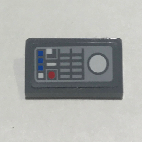 Lego Slope 30 1 x 2 x 2/3 with SW Control Panel, Blue, Red and White Buttons Pattern (Sticker) - Set 10221
