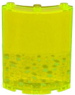 Lego Cylinder Quarter 4 x 4 x 6 with Lime Bubbles Pattern Model Left Side (Sticker) - Set 79119 / Trans-Neon Green