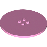 Lego Plate Special Round 8 x 8 with 2 x 2 Center Studs with Groove / Bright Pink