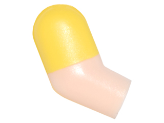 Lego Arm, Right with Molded Yellow Short Sleeve  Pattern / Light Nougat